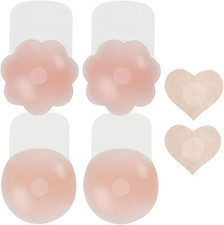 Nipple Covers Lift, Strapless Sticky Push up Reusable Silicone Tape Bra, Invisib
