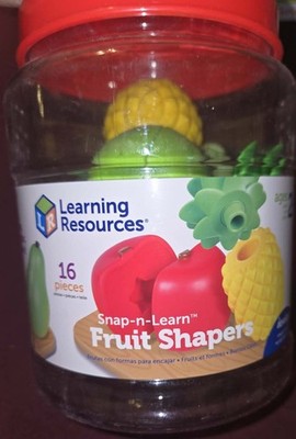 Learning Resources Snap-n-Learn Fruit Shapers Colors & Shapes Set 16 Pieces 1-2
