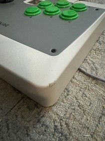 SEGA Dreamcast Arcade Stick HKT-7300 Wired Controller Gray Green White TESTED