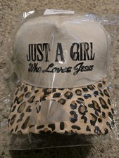 Embroidered Leopard Print Adjustable Baseball Cap Cotton Canvas Women's Hat
