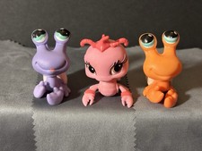 Littlest Pet Shop Lot x3: Purple Hermit Crab  Orange Hermit Crab  Pink Lobster