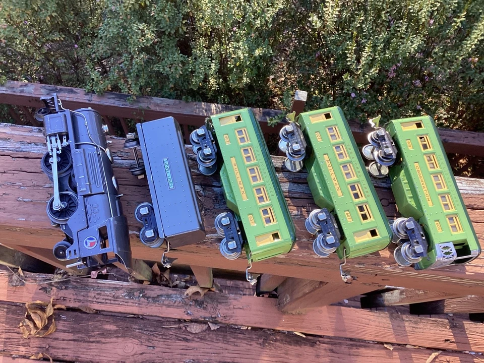 Nice Lionel Prewar Passenger Set 232E from 1937 - 259E, 1689, 607, 607, 608 - Image 2 of 4