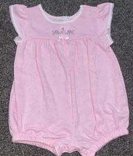 Vintage Carters Infant Baby Girls Size 9-12 Months 9M Bubble Romper Pink