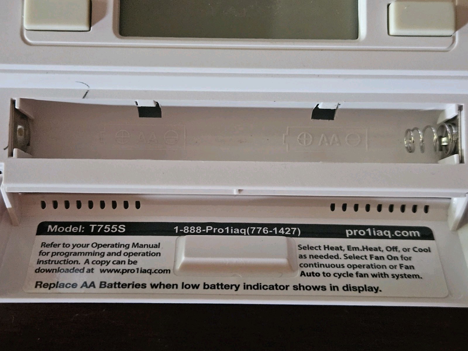 Pro1 IAQ T755 Universal Thermostat | Programmable Heat/AC| 18 to 30 VAC 50/60 Hz