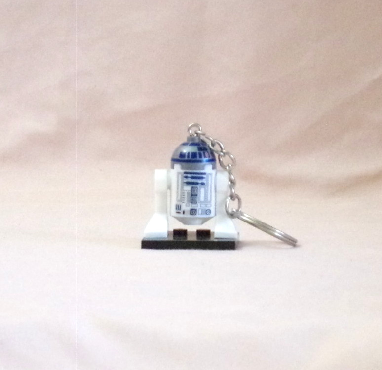 Minifigure Keychain Custom Star Wars R2-D2 with Stand A New Hope New
