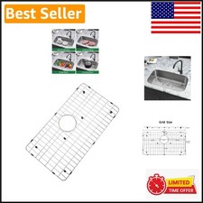 Durable Stainless Steel Sink Grid with Rear Drain - 26" x 14 1/16" Dimensions