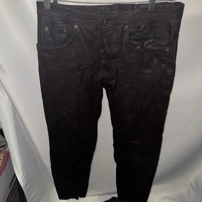 Vintage Nugget London brown Leather Jean Cut Pants Size 36 (35 x 33)