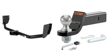 CURT Trailer Hitch Kit w/ 2in Receiver, Ball Mount, Hitch Lock, Pin & Clip 13296