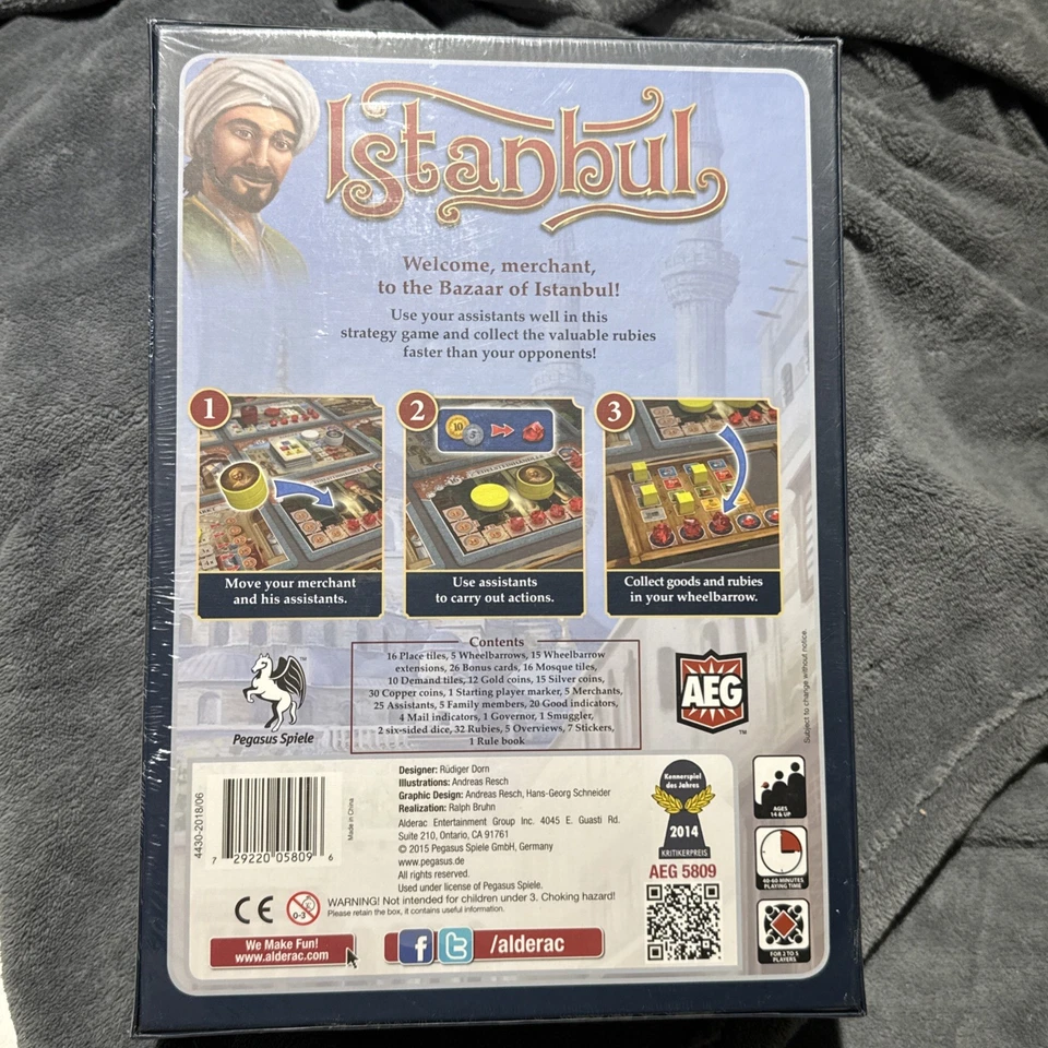 Istanbul Base Board Game Pegasus Games Factory Sealed NOS Rudiger Dorn AEG Foto 3 de 4