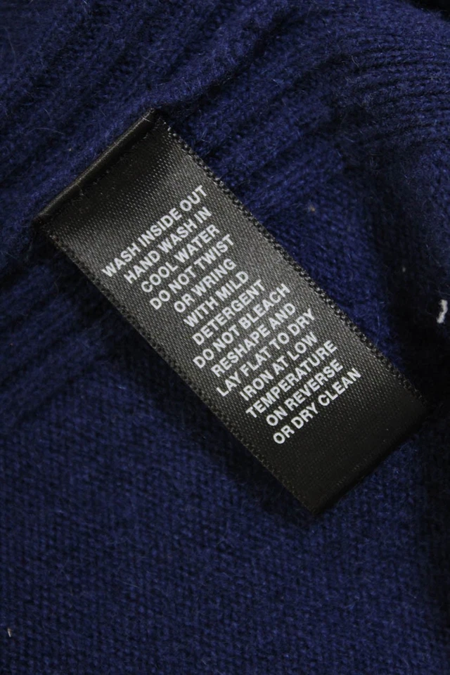 Suéter Pulôver Feminino Saks Fifth Avenue Malha Cashmere Decote V Azul Marinho Tamanho M - Imagem 4 de 4