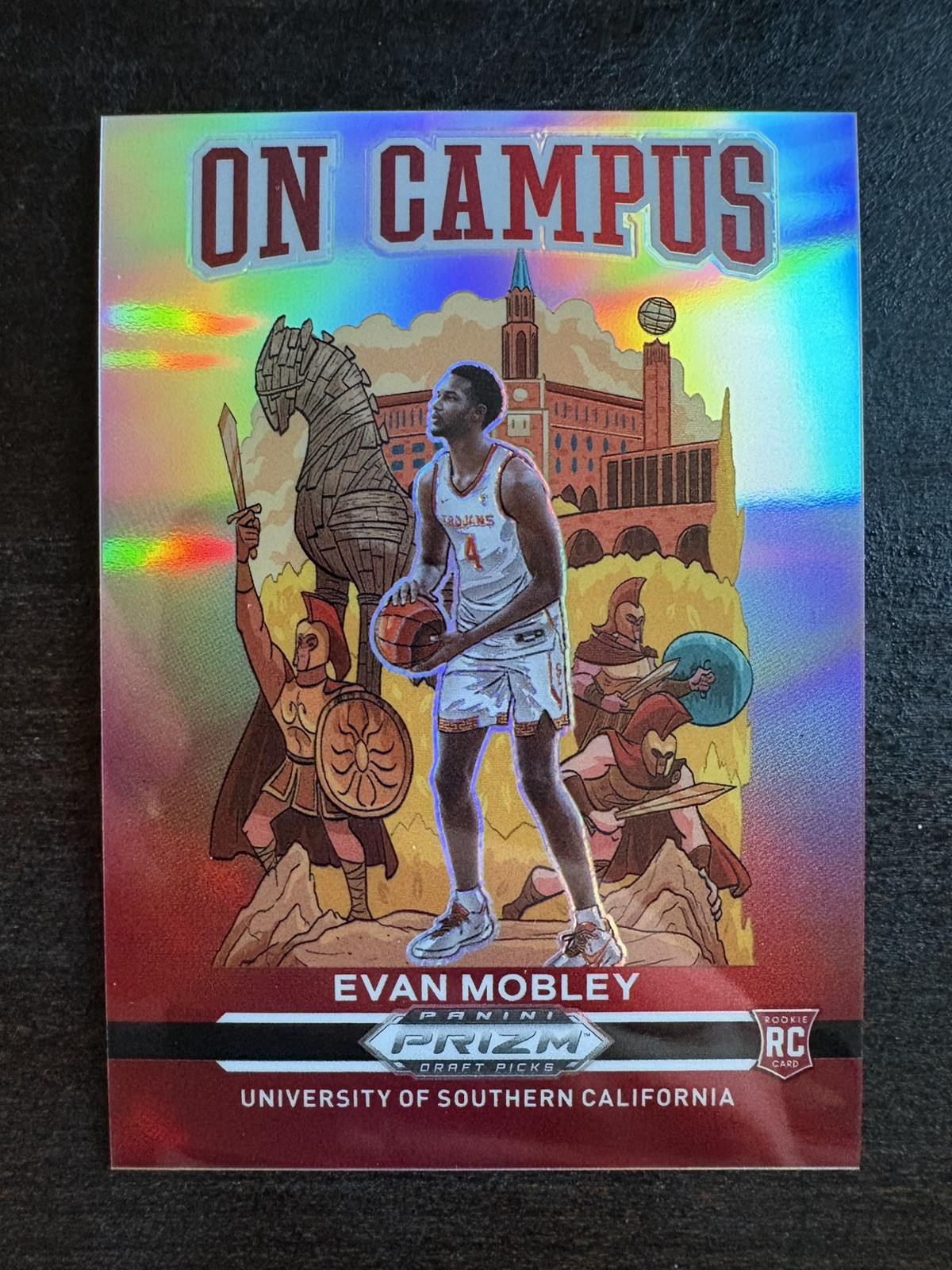 2021-22 Panini Prizm Draft Picks Evan Mobley On Campus #2 USC Trojans Rookie