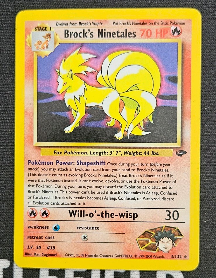 Brock's Ninetales 3/132 Gym Challenge Rare Holo 2000 WOTC Pokemon Card