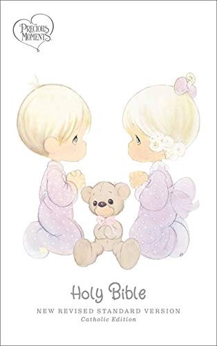 NRSVCE, Precious Moments Bible, White, Leathers, Press.+