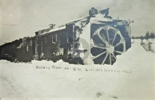 Great Northern Train Rotary Snow Plow Monroe Washington 1916 RPPC Postcard COPY