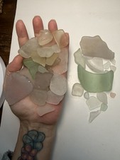 Assorted Pastel And Frosty, Genuine Sea Glass, Lot Of 46, Various Locations