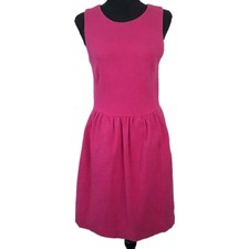J Crew Sleeveless Stretch Dress Small Knee Length Pockets Barbie Hot Pink