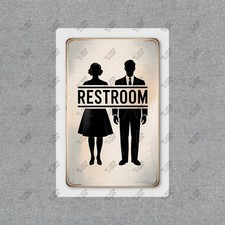 Vintage Style Restroom Sign Retro Metal Wall Decor Man  Woman 189566