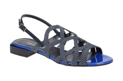 Linea Uno F1181 Damen Sandalette - Riemchen Sandalen blau Elegant NEU