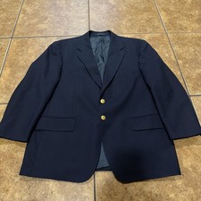 VTG Polo University Club Ralph Lauren Blazer Mens Large Navy Wool Gold USA 80s