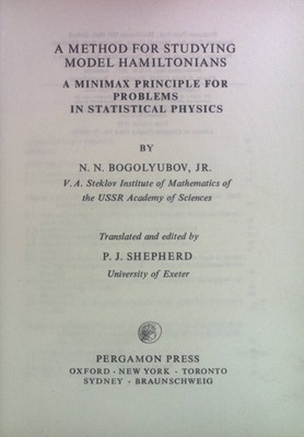 A Method for Studying Model Hamiltonians: A Minimax Principle for Problems in St