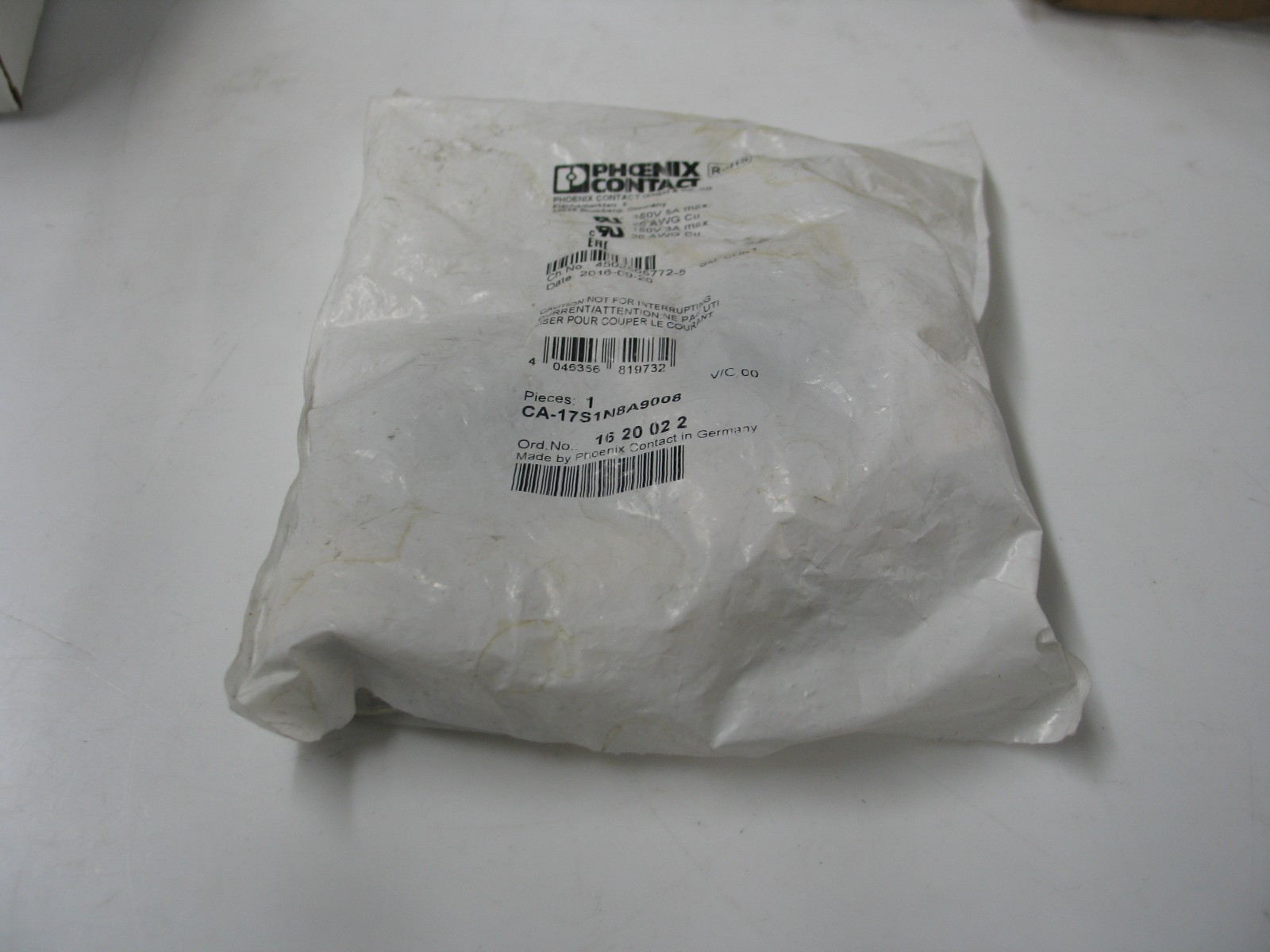 NIB PHOENIX CONTACT CA-17S1N8A9008 (1620022) 17 POS FEMALE STRAIGHT CONN A1219