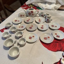 Kids Porcelain China Tea Set White With Butterflies 22 Piece Set
