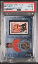 2015 Topps Mookie Betts #cs-28 SP Coin & Stamp /50 PSA 8