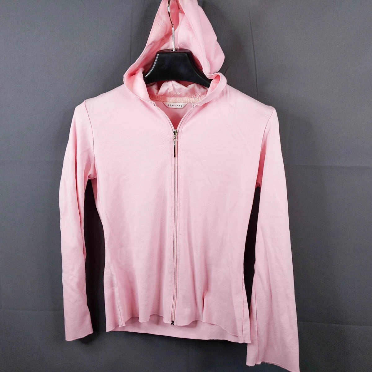 Clothes Womens Hoodie Sweatshirt Juniors Large Pink Satin Trim