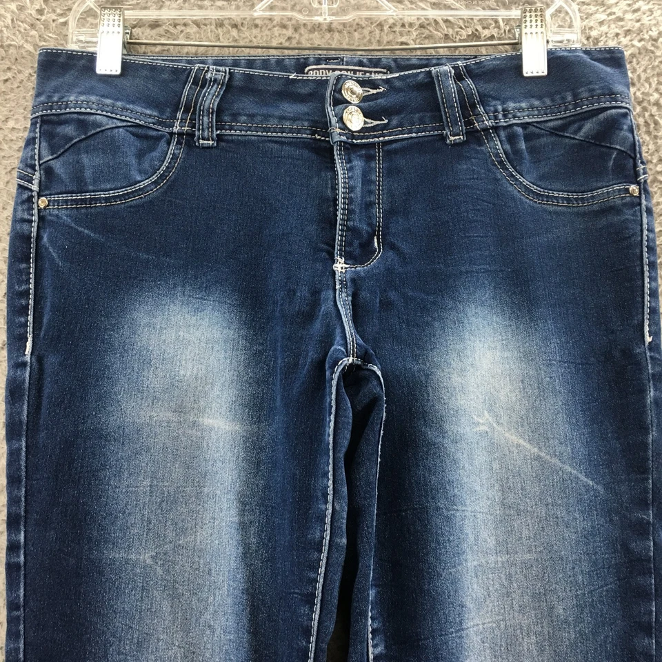 Body Con By Amethyst Skinny Jeans Womens 9 (Actual 32x24) Blue Denim Low Rise - Image 2 of 4