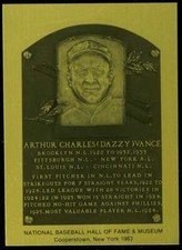 Dazzy Vance Rare 1981-89 Hall of Fame Plaque Metallic Card Brooklyn Dodgers