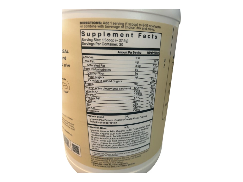 Batido todo en uno Organifi Complete Protein mezcla vainilla, 2,75 lbxp 12/26 Foto 2 de 2