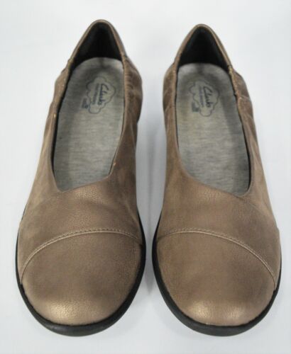 Clarks Cloudsteppers Women's Size 10 Bronze Flats Slip On Shoes