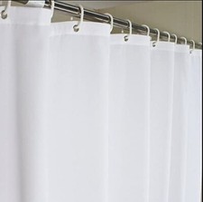 72"x72" White Vinyl Shower Curtain Liner   Bathroom Tub with Metal Grommets