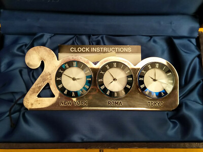 3 verschiedene Uhren Zeitzonen MILLENNIUM COLLECTION 2000 By G&R Silva 925 Silber