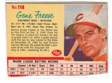 1962 Post #118, Gene Freese, Cincinnati Reds, Off-Grade