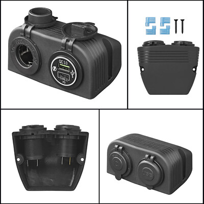 Auto Aufbau Kit: 12V Steckdose + USB-Schnellladegerät Typ A + C Handy Ladegerät