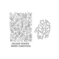Hero Arts "CHRISTMAS FOLIAGE" Stamps Dies Optional Color Layering Stencil