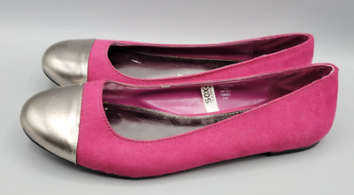Target Merona Purple Pink Silver Chrome Ballet Flats Size 7 M