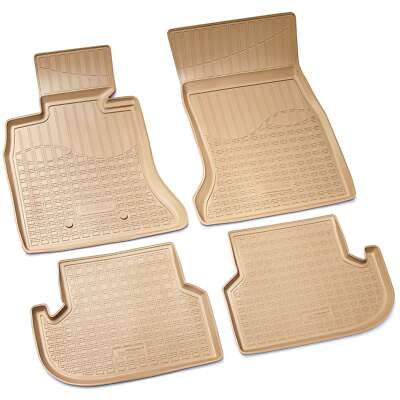 Gummi Fussmatten passend für BMW 5er F10 F11 Limo Touring | 2013-2017 | beige
