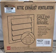 GAF Master Flow Aluminum Automatic Shutter Gable Louver Vent SGM20 19.25 in. x 1