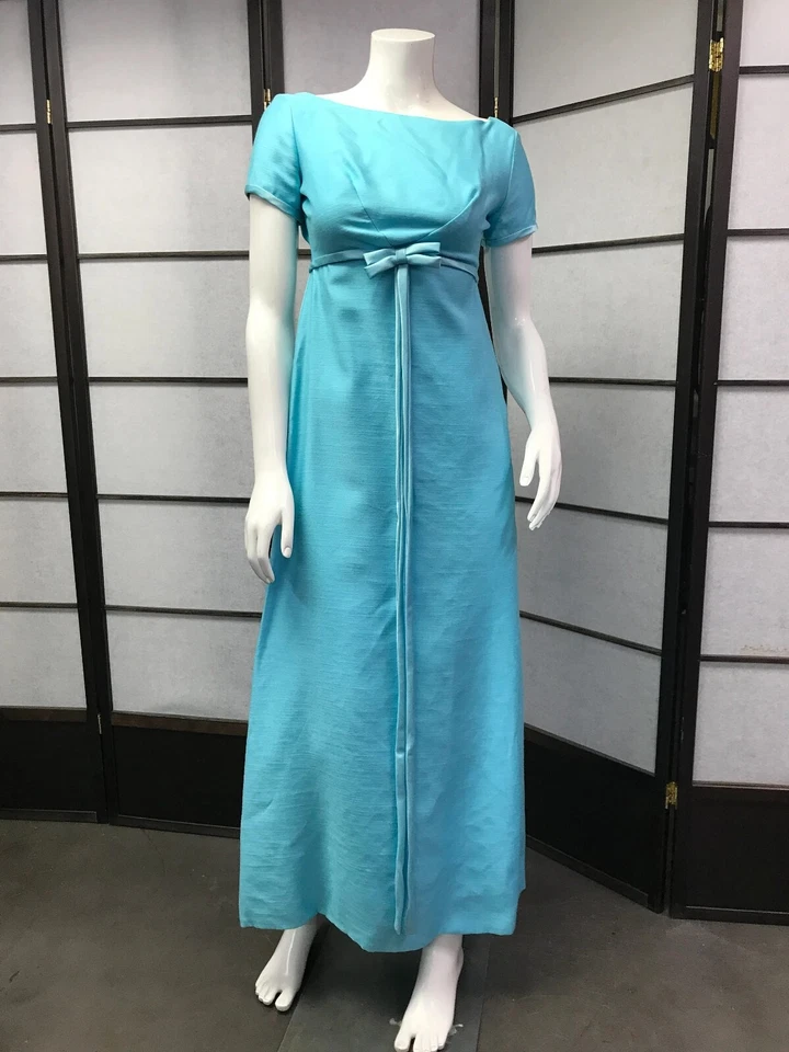 60-е винтажное дизайнерское синее макси-платье Emma Domb, рокабилли, ретро, пин-ап - Изображение 2 из 4