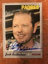 2019 topps heritage Jack Baldschun Real one Auto Autograph San Diego Padres