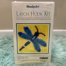 VTG Caron Latch Hook Kit Wonderart Dragonfly Craft Art Sealed In Box Unopened