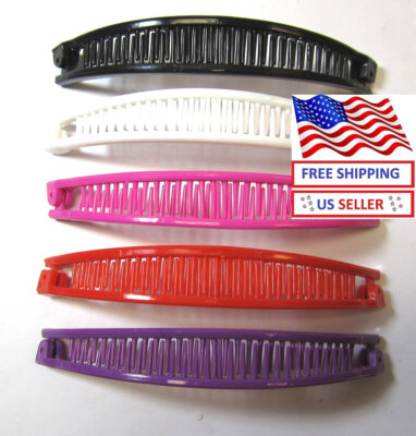 LOT OF 3 ,6 CLIPS--6'' LONG BANANA HAIR CLIP HAIR CLAWS,HAIR ACCESSORIES,PLASTIC