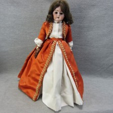 Heinrich Handwerck Bisque Antique German Doll  Glass Eyes Wig Hair Leather Body