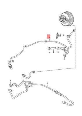 NEW VW PHAETON 3D1 3D9 VACUUM PIPE WITH NON-RETURN VALVE 3D1612041BM ORIGINAL