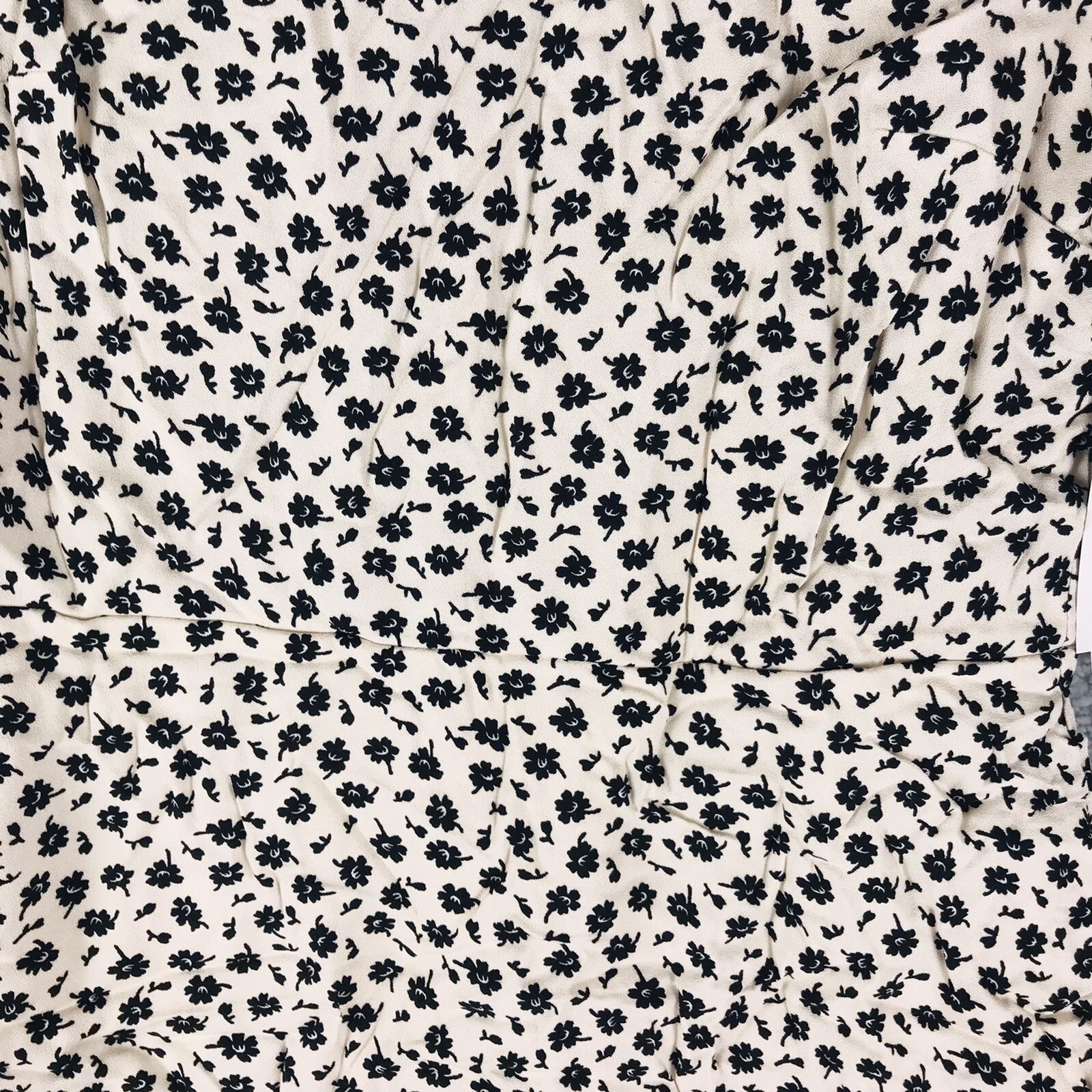 Abito floreale Godet manica lunga balza fila A colore avorio taglia media