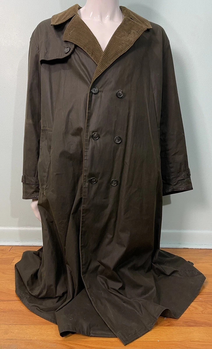 Vintage 90s A600 BARBOUR Olive Wax Trench Coat Sz C44 / 112CM Belted OLIVE GREEN