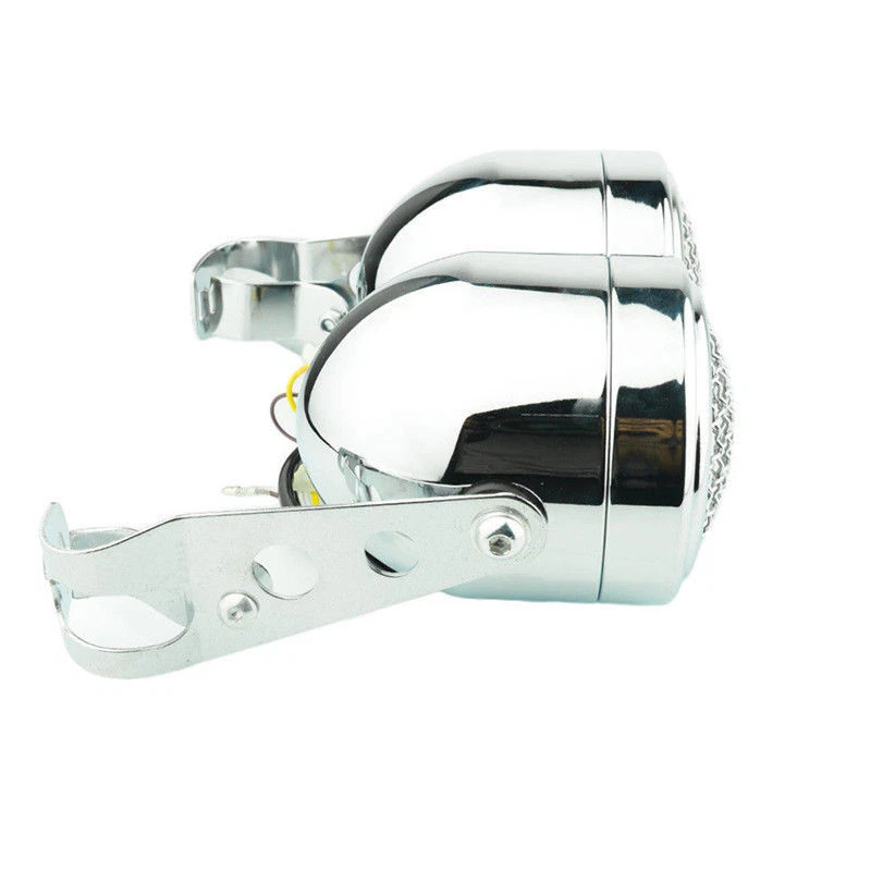 Motocross Grill twin Headlight Double Dual head Lamp W/ Bracket Kit Cruiser Atv - Image 4 of 4