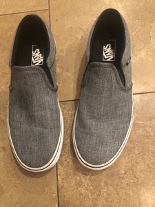 vans slip ons grey